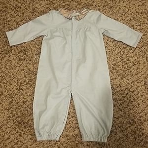 Burberry baby blue snap onsie
